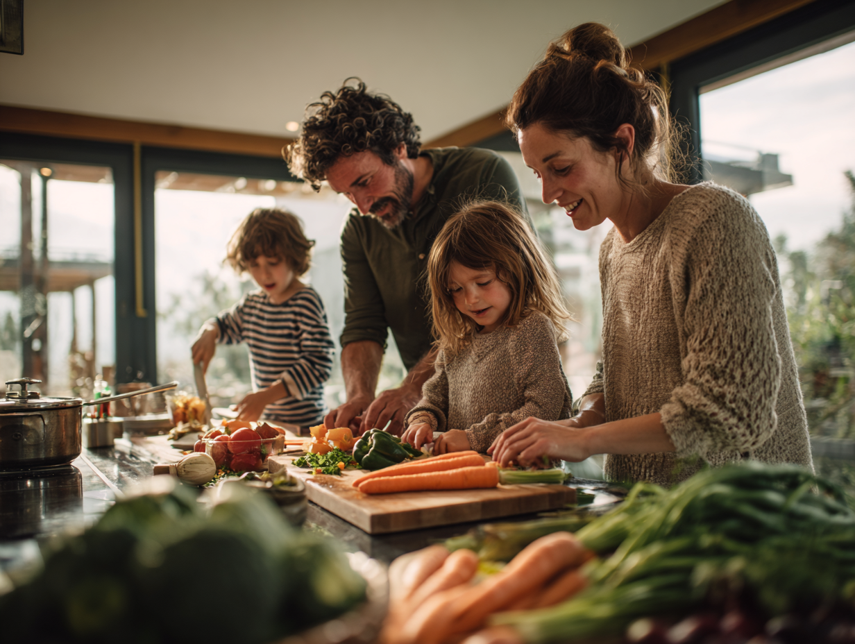 Команда нутриціологів brinador працює разом над створенням персональних планів харчування в сучасному офісі